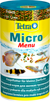 Корм для мелких рыб Tetra Мicro Мenu 4в1 /гранулы, палочки, шарики, чипсы/ 100 мл. - фото 21639