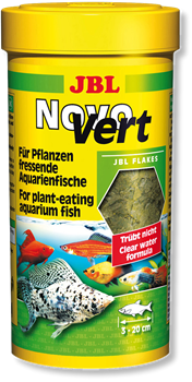 JBL NovoVert - Основной корм для растительноядных пресноводных аквариумных рыб, хлопья, 100 мл (16 г) - фото 23421