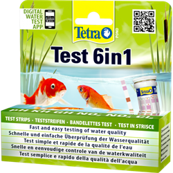 Тест для прудовой воды TetraPond Quick Test 6in1 набор экспресс-полосок pH, GH, KH, NO2, NO3, Cl - фото 23881