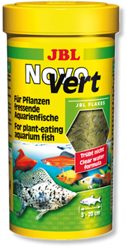 JBL NovoVert - Основной корм для растительноядных пресноводных аквариумных рыб, хлопья, 250 мл (40 г) - фото 25119