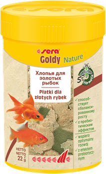 Корм для золотых рыб в хлопьях Sera GOLDY NATURE 100 мл 22 г. - фото 35618