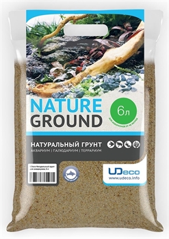 UDeco River Amber - Натуральный грунт "Янтарный песок" для оформления аквариумов и террариумов, 0,1-0,6 мм, 6 л (9,9 кг.) - фото 43324