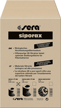 Sera Биологический наполнитель SIPORAX 50 л. (14,5 кг) ⌀ 15 мм. - фото 44385