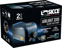 Компрессор Sicce AIRlight 3300, 200л/ч, двухканальный с регулятором подачи воздуха /аквариумы до 180 л./ - фото 48010