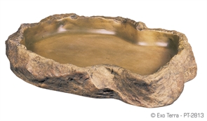Кормушка-камень пластиковая Exo Terra Water Dishes большая экстра 27х10х4 см.