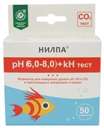 Нилпа pH+kH тест для измерения уровня pH, KH и CO2 - 50 измерений.